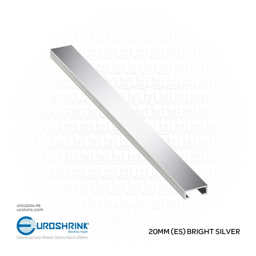 [G15U220A-PB] UROSHRINK Spain Tile Corner Steel Trim 220A-PB Plata Brillo 20MM (ES) Bright Silver