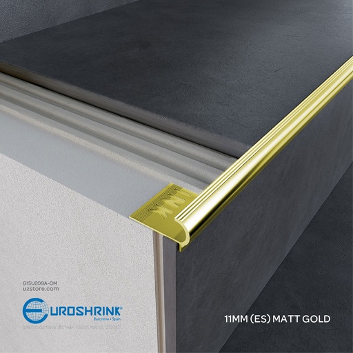 [G15U209A-OM] UROSHRINK Spain Tile Corner Steel Trim 209A-OM Oro Mate Brillo 11MM (ES) Matt Gold
