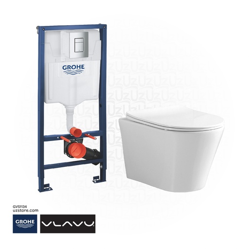 [GVS1134] Concealed WC Bundle 134 (GROHE Rapid SL +Vlavu WC Wall Hung Tornado Flushing System ) 