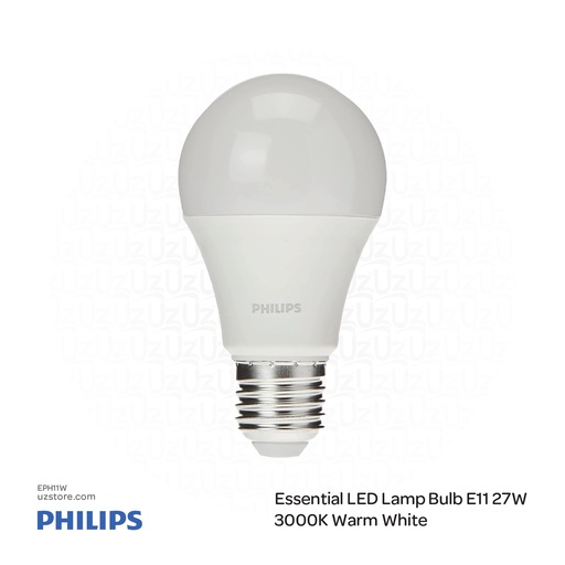 [EPH11W] PHILIPS Essential LED Lamp Bulb E27 11W , 3000K 230V 1PF/12 Warm White 929003793685