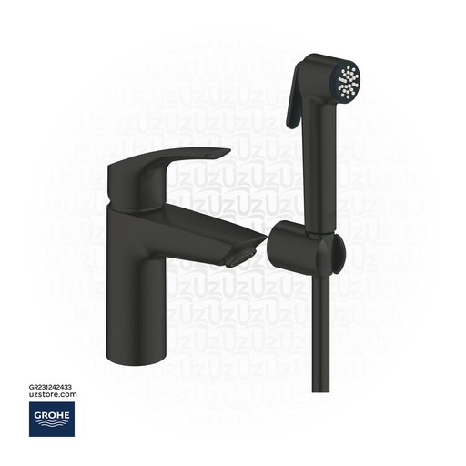 [GR231242433] GROHE Eurosmart SLM Basin Mixer S-Size Smth w/shw Set 231242433, matt black