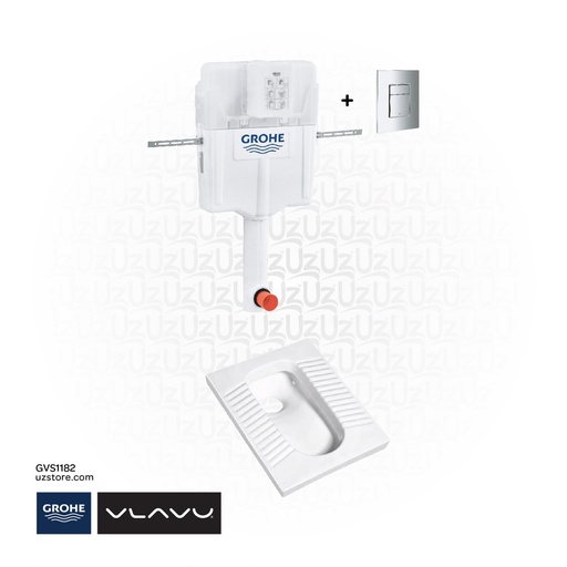 [GVS1182] GROHE Concealed 182 (cistern conc.GD2+kate Cosmo, dual flush +Vlavu squantinbg pan )