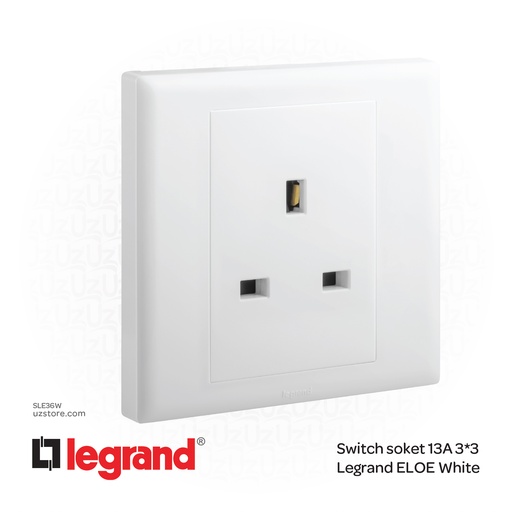 [SLE36W] Switch soket 13A 3*3 Legrand ELOE White