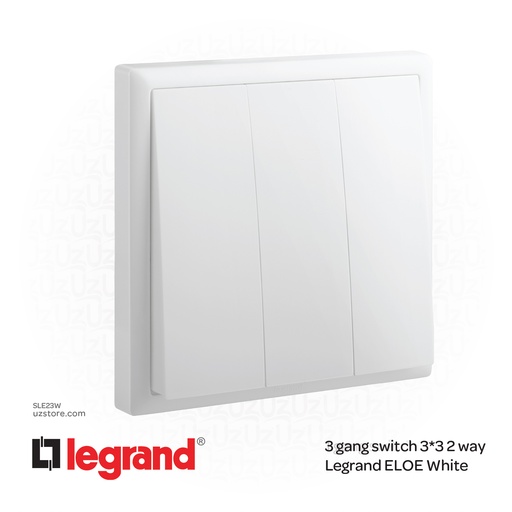 [SLE23W] 3 gang switch 3*3 2 way Legrand ELOE White