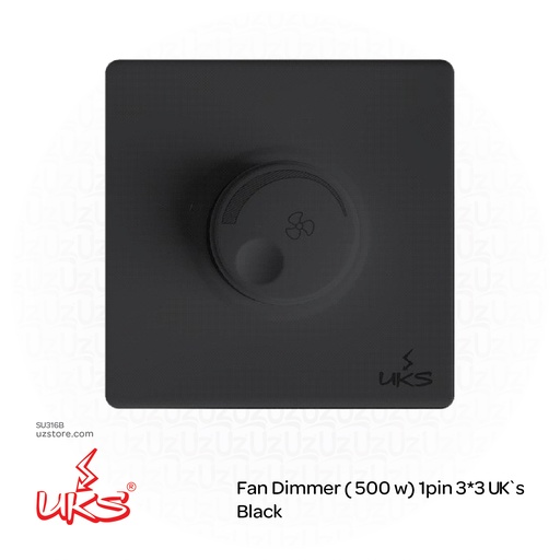 [SU316B] Fan Dimmer ( 500 w) 1pin 3*3 UK`s BKV1581-5 Black