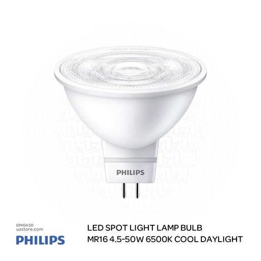 [EPHS4.5D] PHILIPS LED Spot Light Lamp Bulb MR16 4.5-50W 36D 865 100-240V  6500K Cool Daylight 929001874108