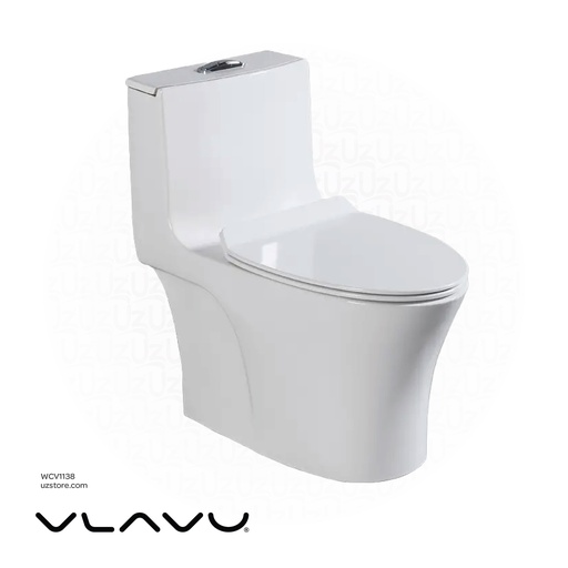 [WCV1138] Vlavu Washdown one-piece toilet  Rimless dual-flush , S-trap 300 , UF seat cover WCV1138
