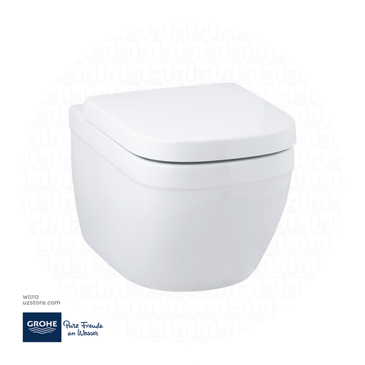 [WG113] EURO Ceramic wc wall hung + EURO ceramic wc-seat soft close  GROHE  113