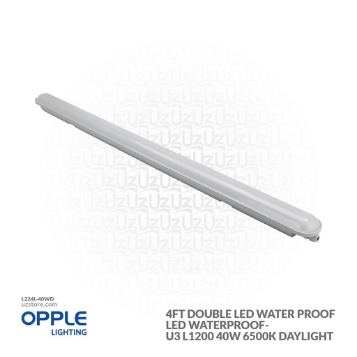 [L224L-40WD] OPPLE 4Ft Double LED Water Proof LED Waterproof-U3 L1200 40W 6500K Daylight 543022013410