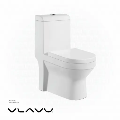 [WCV1150] VLAVU WC one piece ( Toilet ) Rimless S-trap: 250mm UF Cover & Seat Normal Flush Fitting 700*365*800mm CB.16.0008   