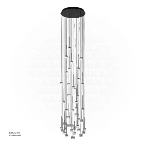[E1057D-60] إضاءة معلقة عنقودية  (أسود بالكامل)، قطر 80 سم، 75 واط، 3000 كلفن , MD20118B-60 