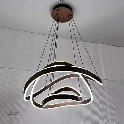 [E1057X3-800] أوبتارا إضاءة معلقة - Ø:800×1 m 600×1 , 400×1 , H:2500mm, 3000K, ستانلس ستيل, Brushed rose gold 22518-4+6+8, 