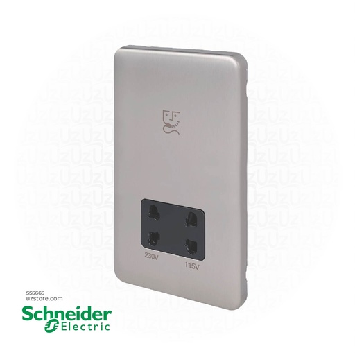 [SSS66S] Schneider Steel silver Universal Shaver Socket Unit 3*6 (GGBL7090BSSS)
