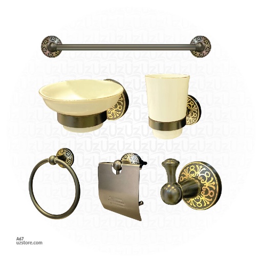 [A67]  Black&Gold Bath Accessories
6 PCS SET
79 - 56*55*70