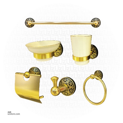 [A68]  Black and Gold Bath Accessories
6 PCS SET
79 -1 - 56*55*71