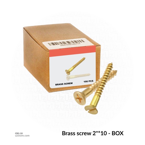 [CB2-10] Brass screw 2&quot;*10 - BOX