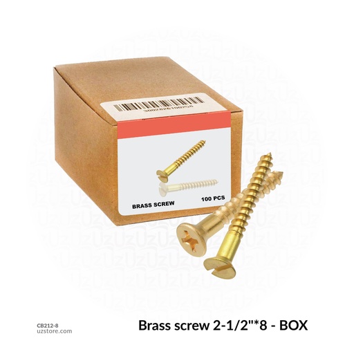 [CB212-8] Brass screw 2-1/2"*8 - BOX