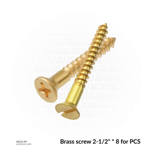[CB212-8P] Brass screw 2-1/2&quot; * 8 for PCS