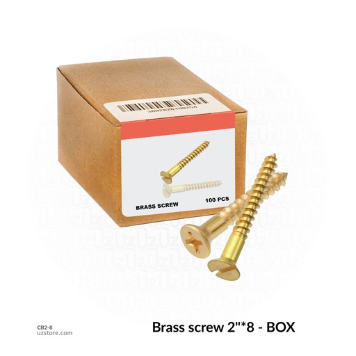[CB2-8] Brass screw 2&quot;*8 - BOX