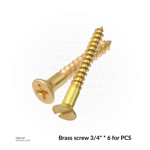 [CB34-6P] Brass screw 3/4" * 6 for PCS