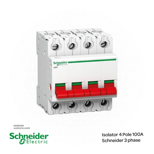 [DS4PI100] Isolator 4 Pole 100A Schneider 3 phase (EZ9S16491)