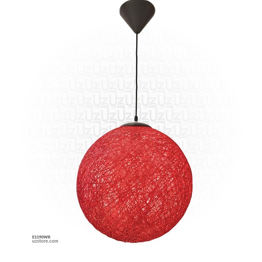 [E1190WR] spherical Red Straw Hanging light