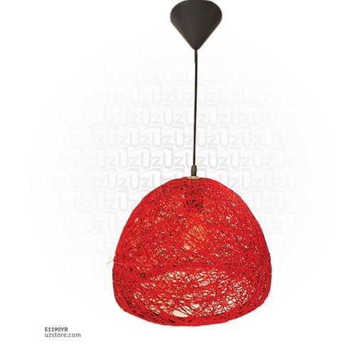 [E1190YR]  Red Semi-circular Straw Hanging light 3375