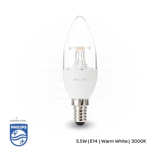 [EPH5.5YFT] فيليبس لمبة إضاءة ليد بقوة 5.5 واط، 3000 كلفن ضوء أبيض دافئ
PHILIPS E14