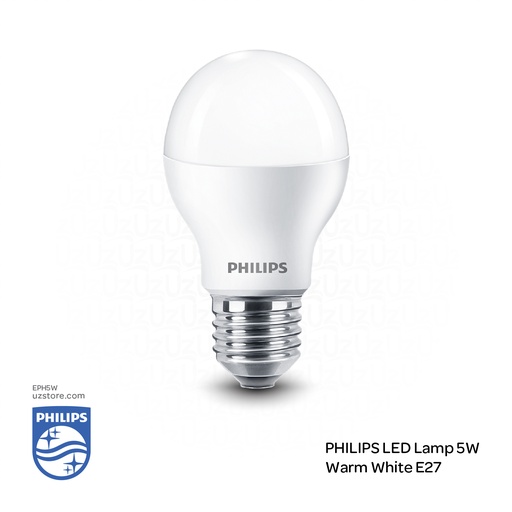 [EPH5W] فيليبس لمبة إضاءة ليد بقوة 5 واط، كلفن 3000 ضوء الأبيض الدافئ
PHILIPS E27