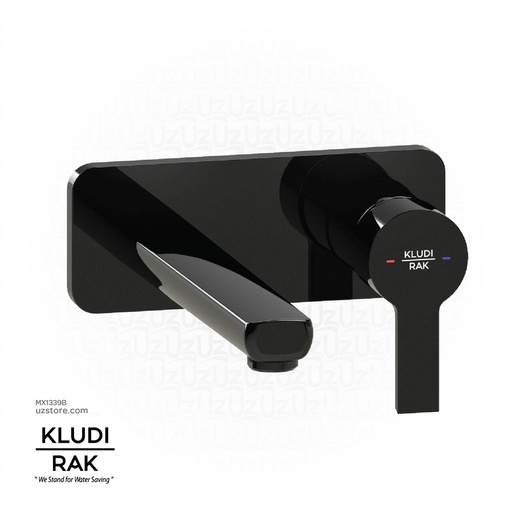 [MX1339B] KLUDI RAK Passion Concealed 2-Hole Single Lever Basin Mixer 
Trim Set, Matt Black  RAK13024.BK2 