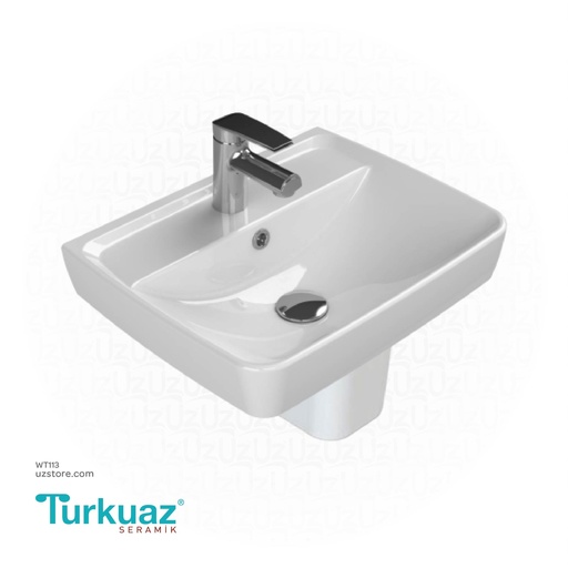[WT113] Turkuaz CeraStyle Duru Wash Basin with Half Pedestal 035000