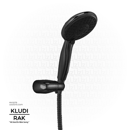 [MX1327B] KLUDI RAK Black Hand Shower + Hose + Adj. Holder RAK62006.BK1