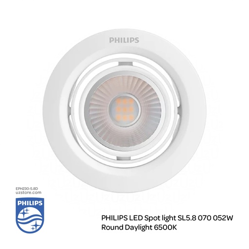 [EPH230-5.8D] PHILIPS LED Spot Light SL052 070 5.8W Round , 6500KCool DayLight 