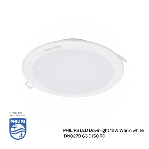 [EPH230DN-12W] PHILIPS LED Down Light DN027B G3 D150 RD 12W , 3000K Warm White 