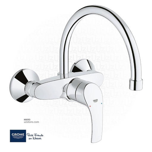 [GR32482003] جروهي يوروسمارت  خلاط مغسلة مطبخ بمقبض فردي exp C-spout 32482003
