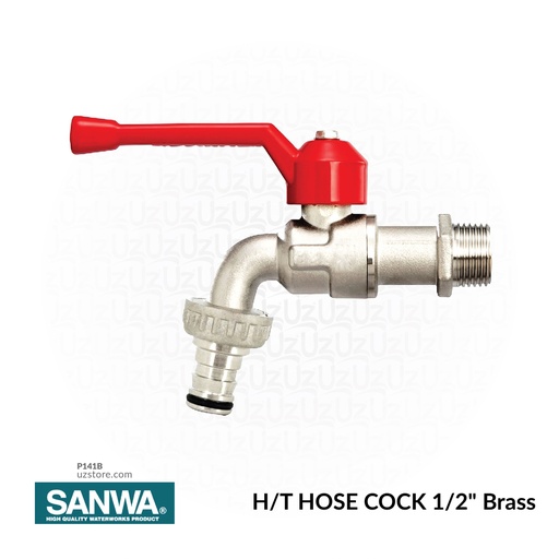 [P141B] SANWA BRASS Ball Tap with Hose 1/2"