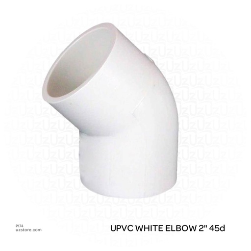 [P174] UPVC WHITE ELBOW 2" 45d