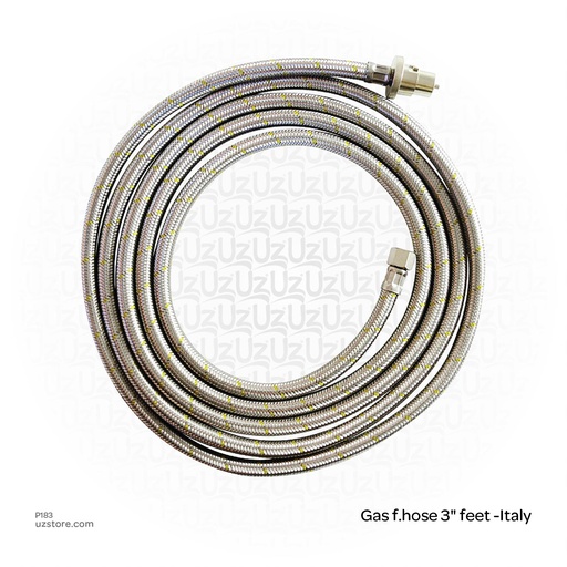 [P183] Gas f.hose 3" feet -Italy