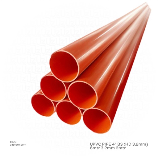 [P192H] UPVC PIPE 4" BS (HD 3.2mm)6mtr