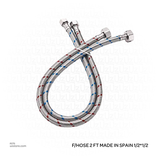 [P27S] SS Flexible Hose 2 FT Made in Spain 1/2*1/2