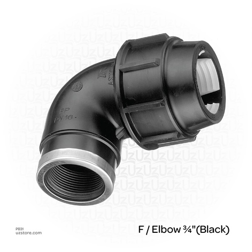 [PB31] F / Elbow ¾"( Black )