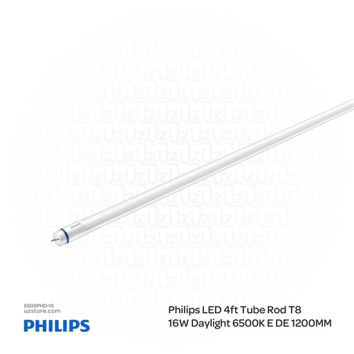 [E608PHD-16] فيليبس أنبوب ليد بطول 4 أقدام، نوع 1200مم، 16واط، 6500 كلفن ضوء نهاري بارد أبيض
929003088408 PHILIPS Rod T8 E De