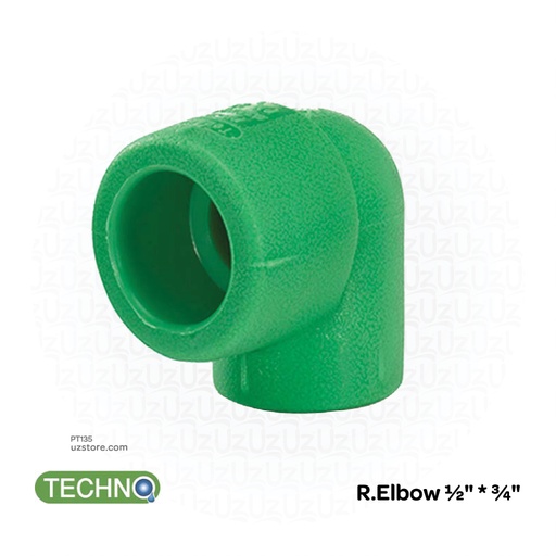 [PT135] R.Elbow ½" * ¾"( Techno )