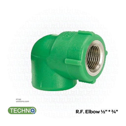 [PT195] R.Female Elbow ½" * ¾"( Techno )