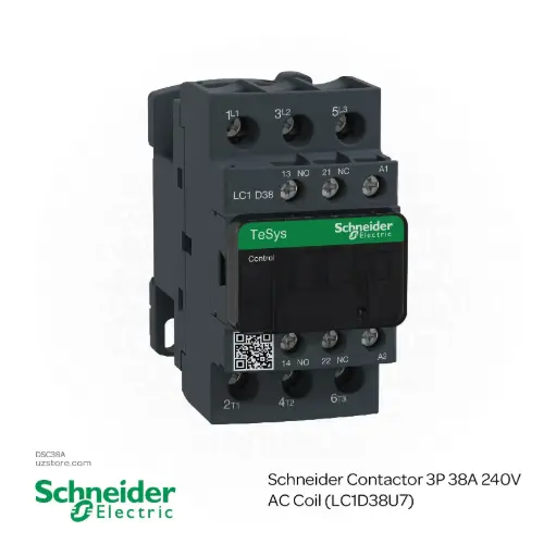 [DSC38A] Schneider Contactor 3P 38A 240V AC Coil (LC1D38U7)