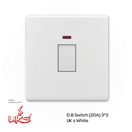 [SU31W] D.B Switch (20A) 3*3 UK`s White