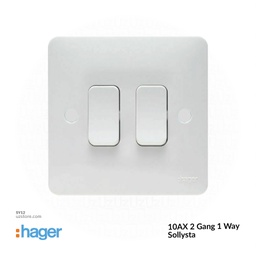 [SY12] 2 gang switch 3*3 1way Hager(Sollyster)