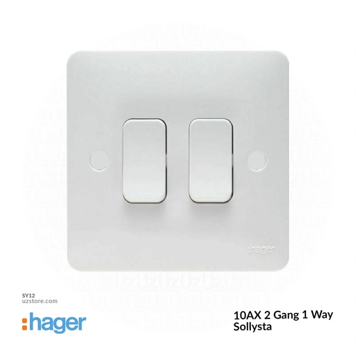 [SY12] 2 gang switch 3*3 1way Hager(Sollyster)