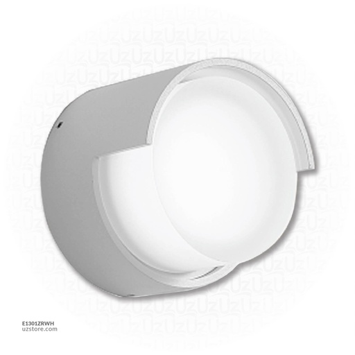 [E1301ZRWH] مصباح جدار خارجي LED  أبيض دائري 10 واط إضاءة بيضاء