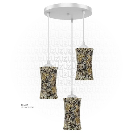 [E1149P] Trible Celling Mosaic Glass Light